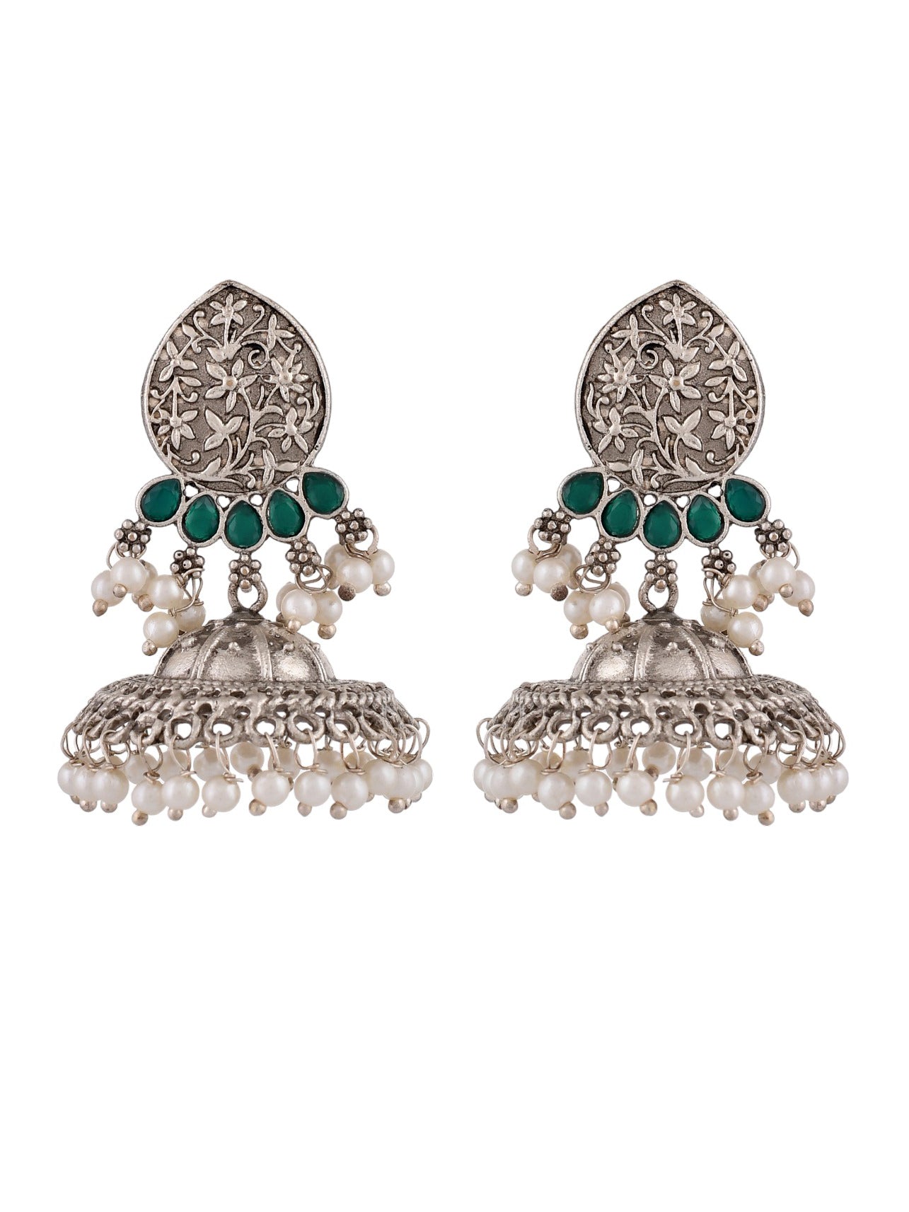 Evergreen Radiance Jhumkas