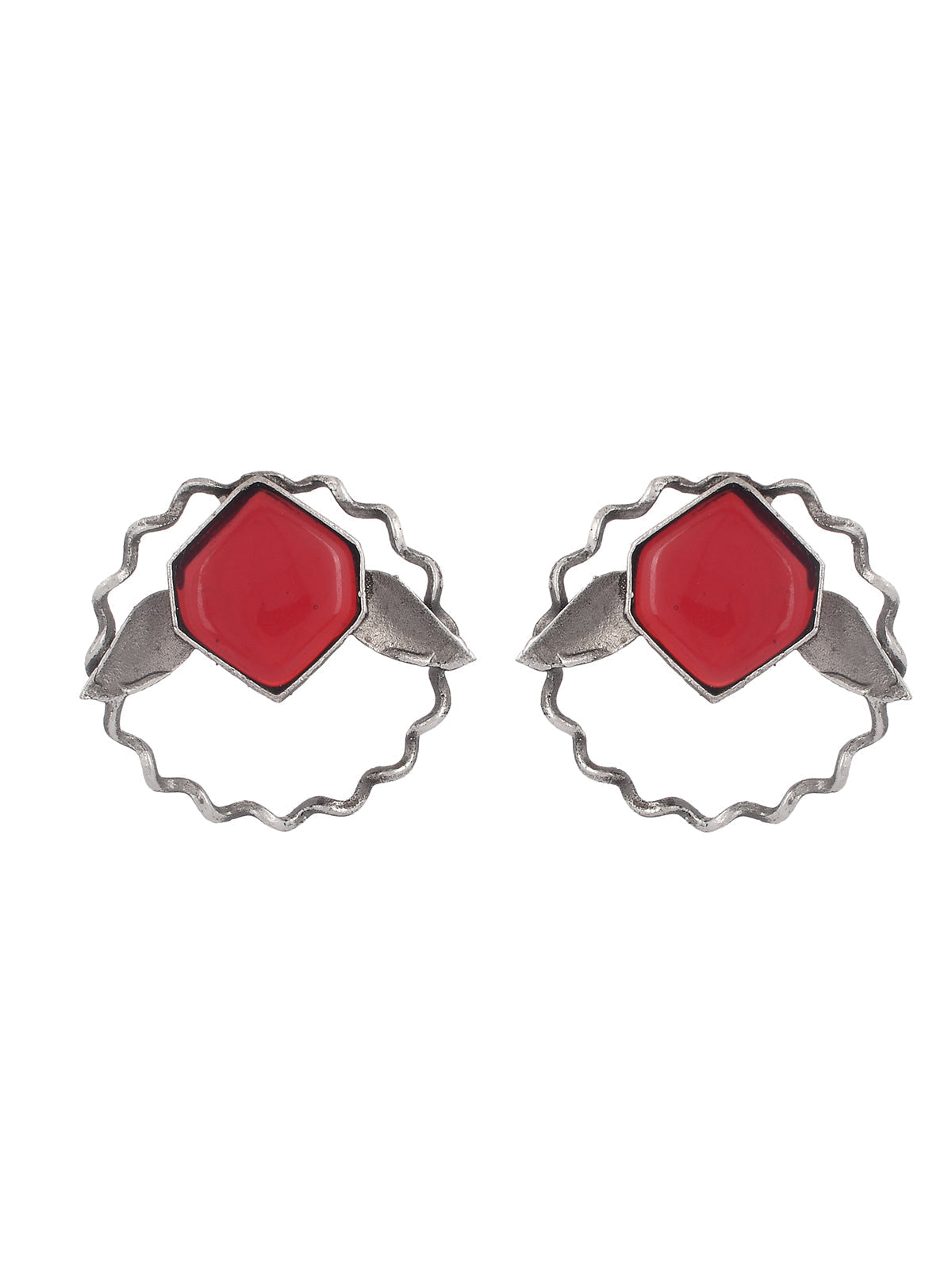 Contrast Stone Hoops