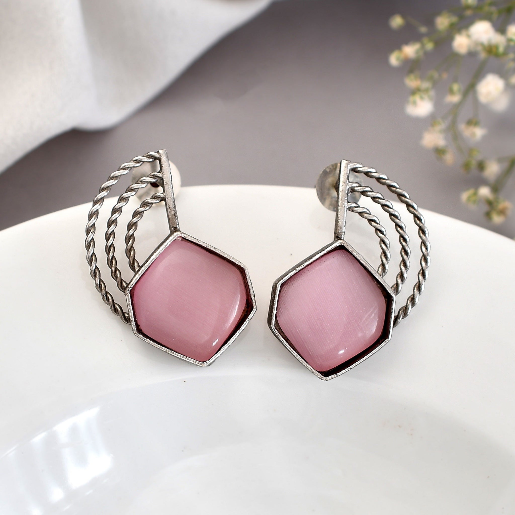 Raspberry Ripple Earring