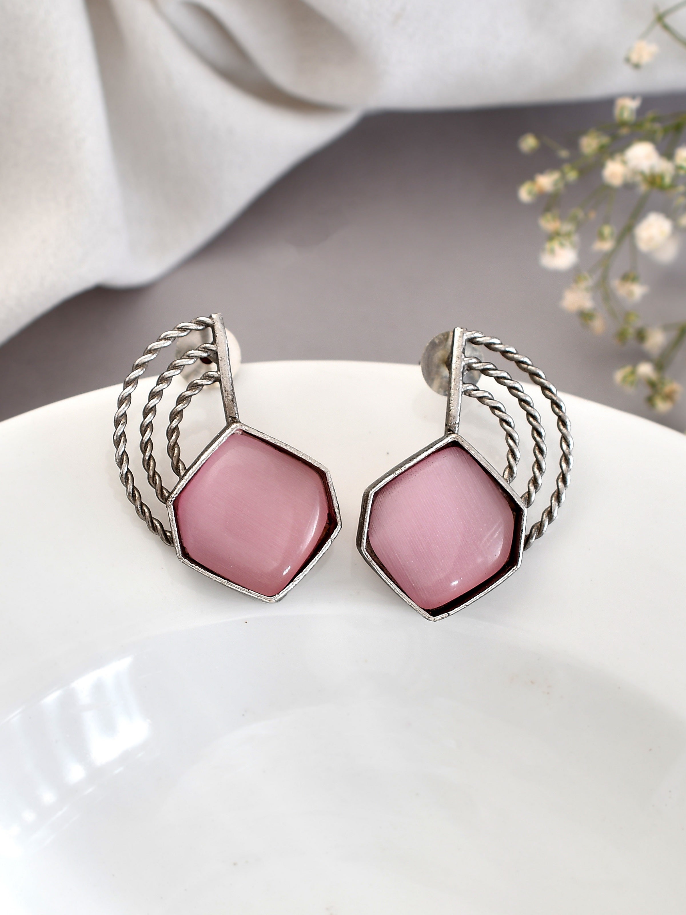 Raspberry Ripple Earring