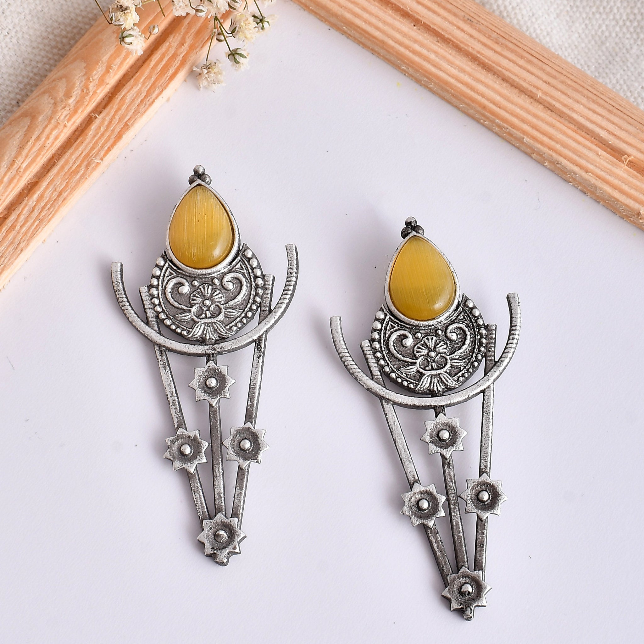 Yellow Diamond Dangles
