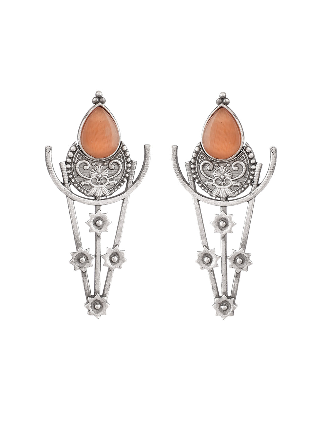 Fiery Orange Flames Earring