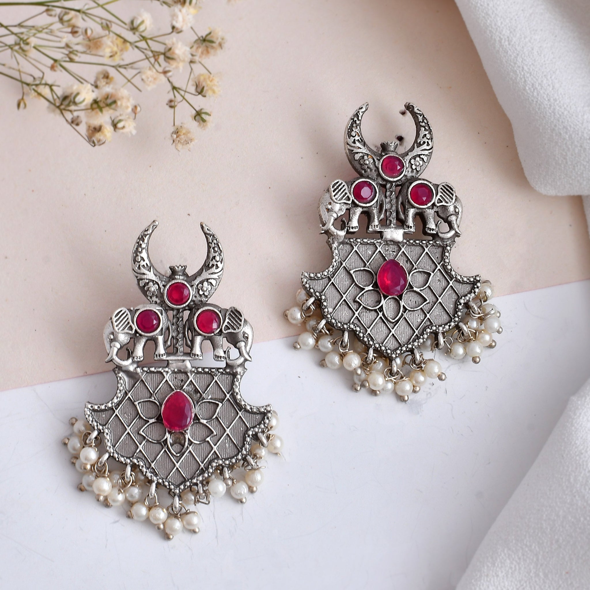 Red Ruby Earring