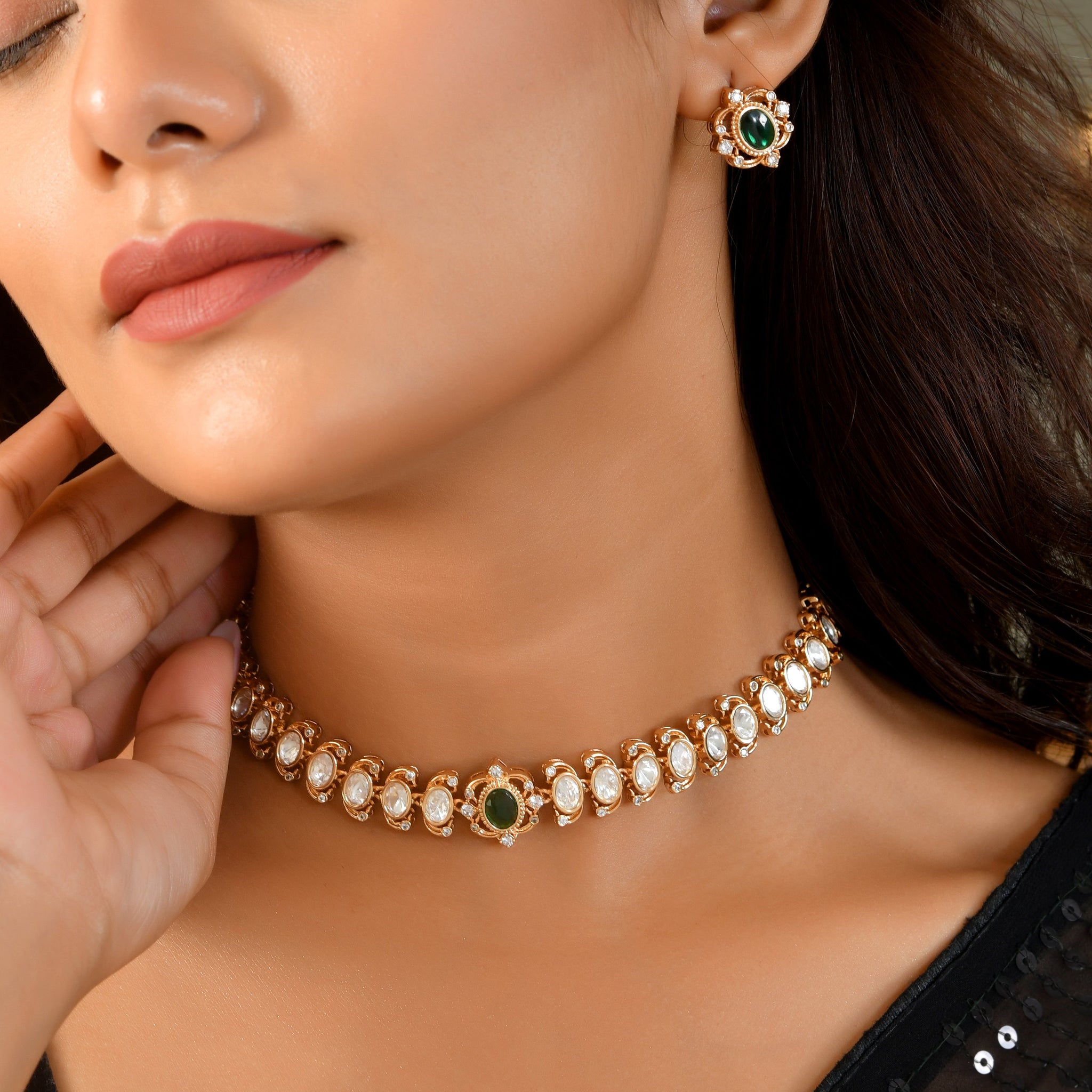 Golden Polki Kundan Delight