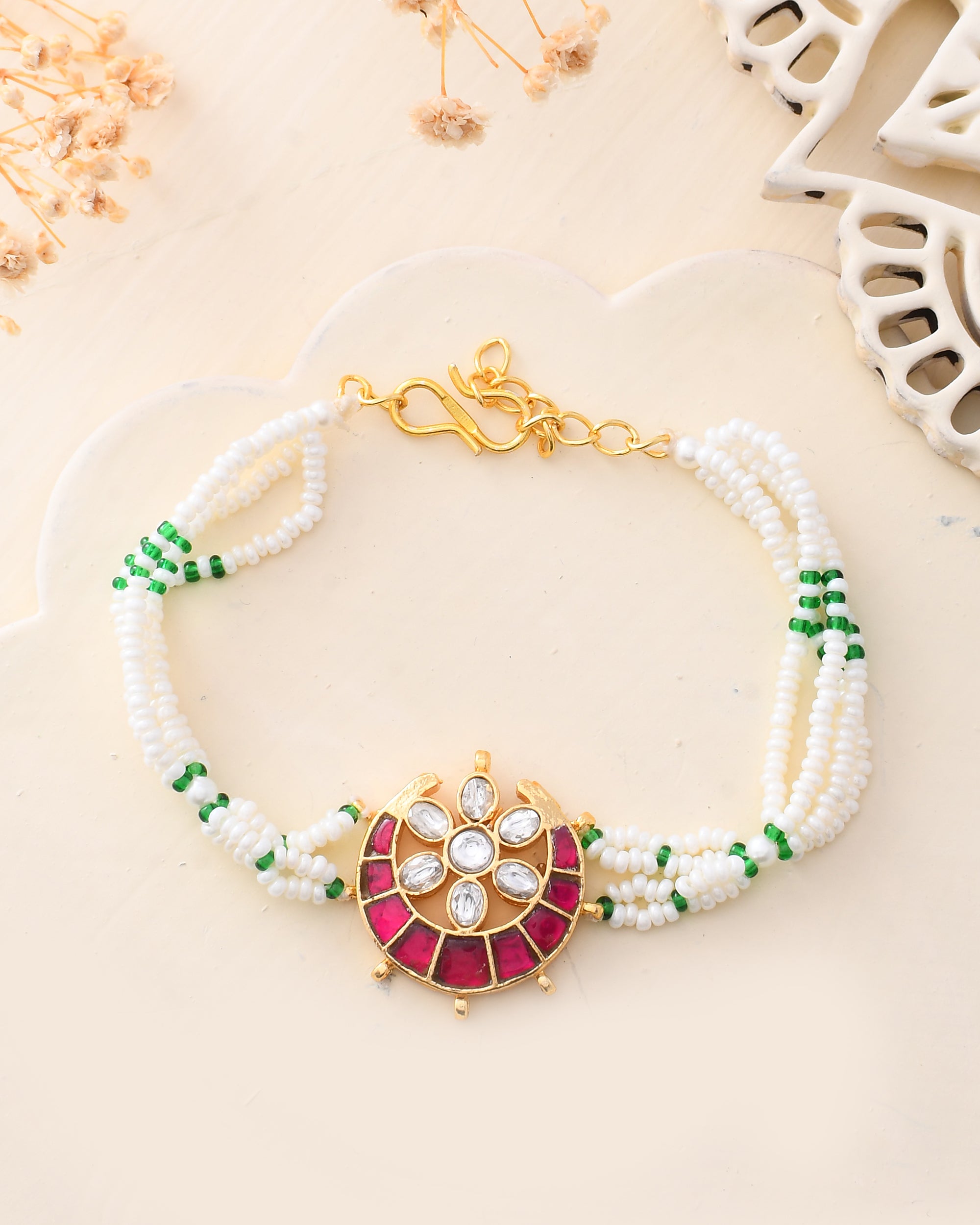 Pacchi Kundan Choker and Braclet