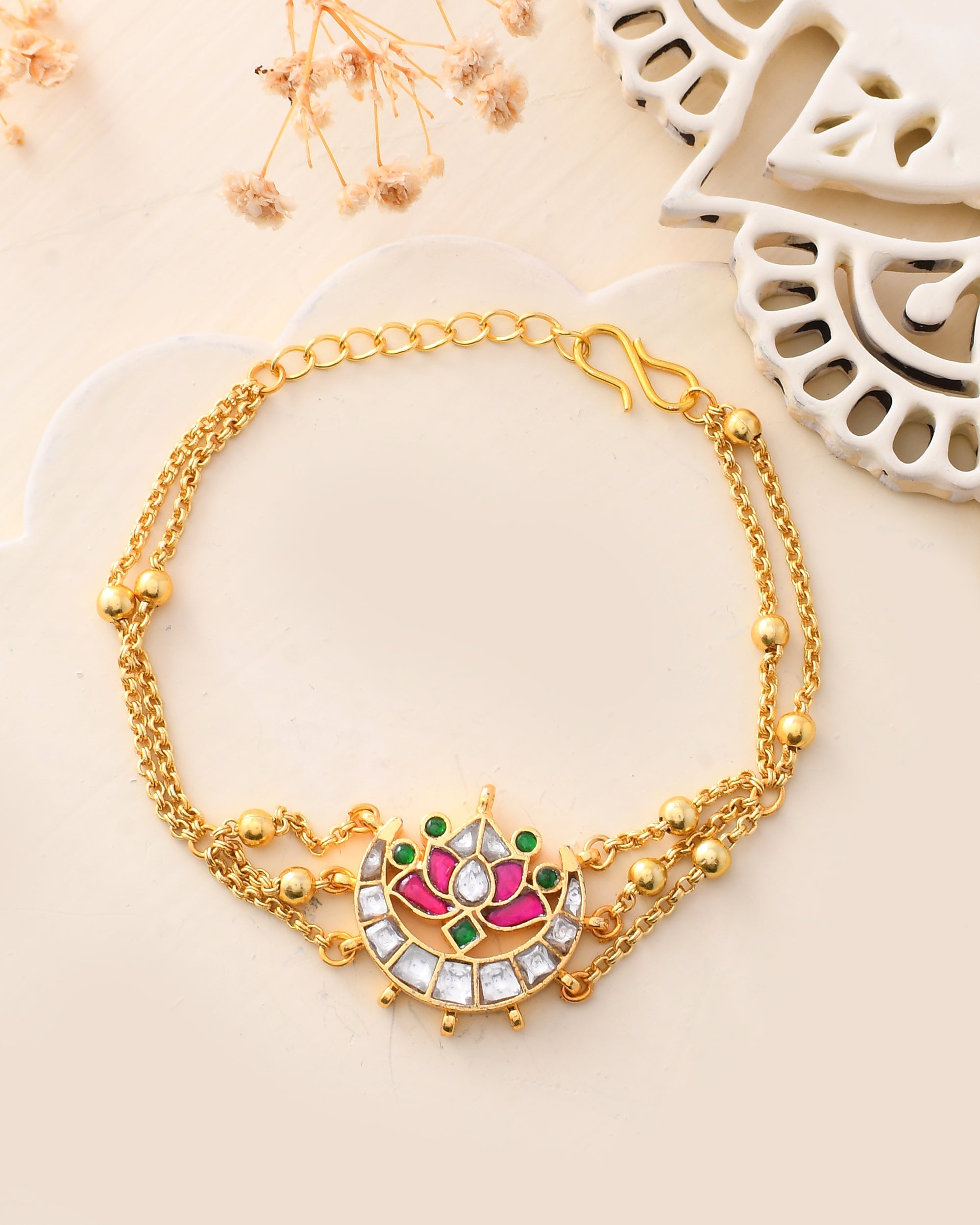 Pacchi Kundan Choker and Braclet