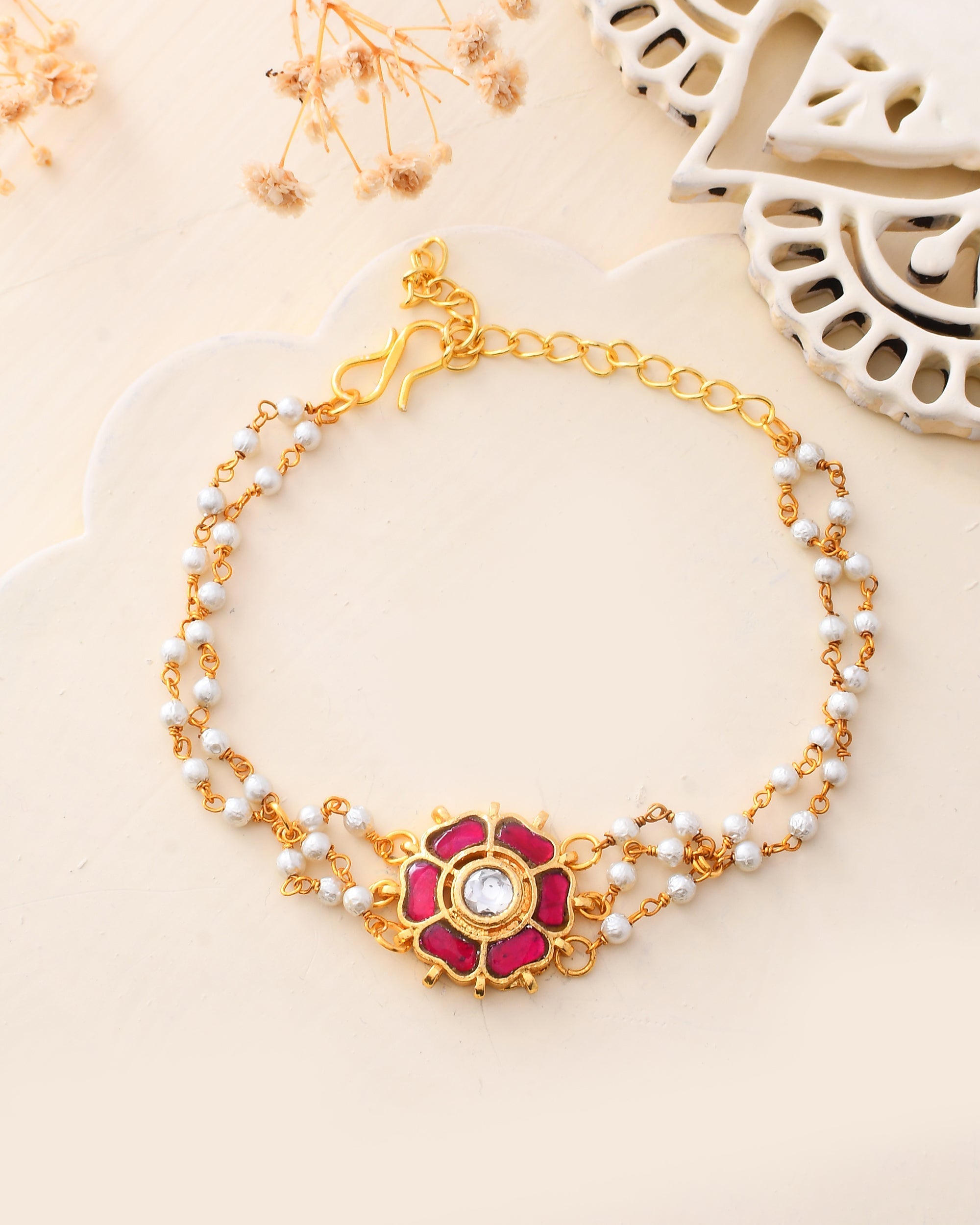 Pacchi Kundan Choker and Braclet