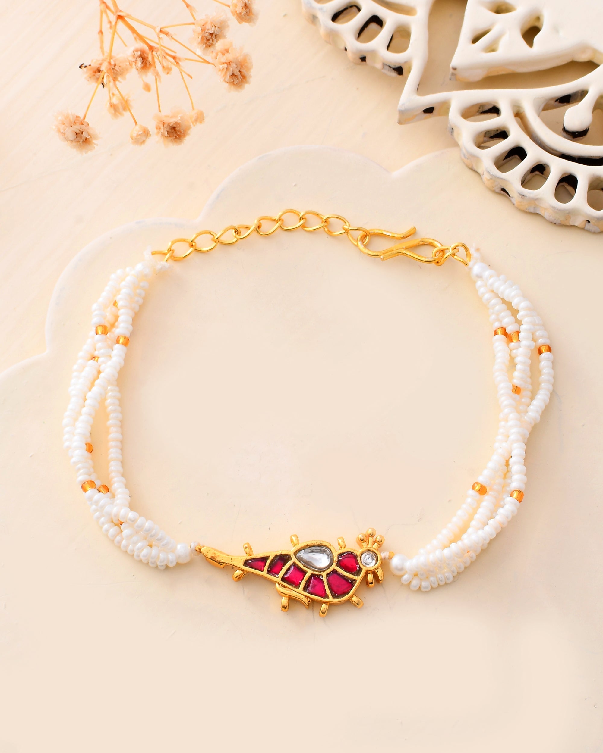 Pacchi Kundan Choker and Braclet