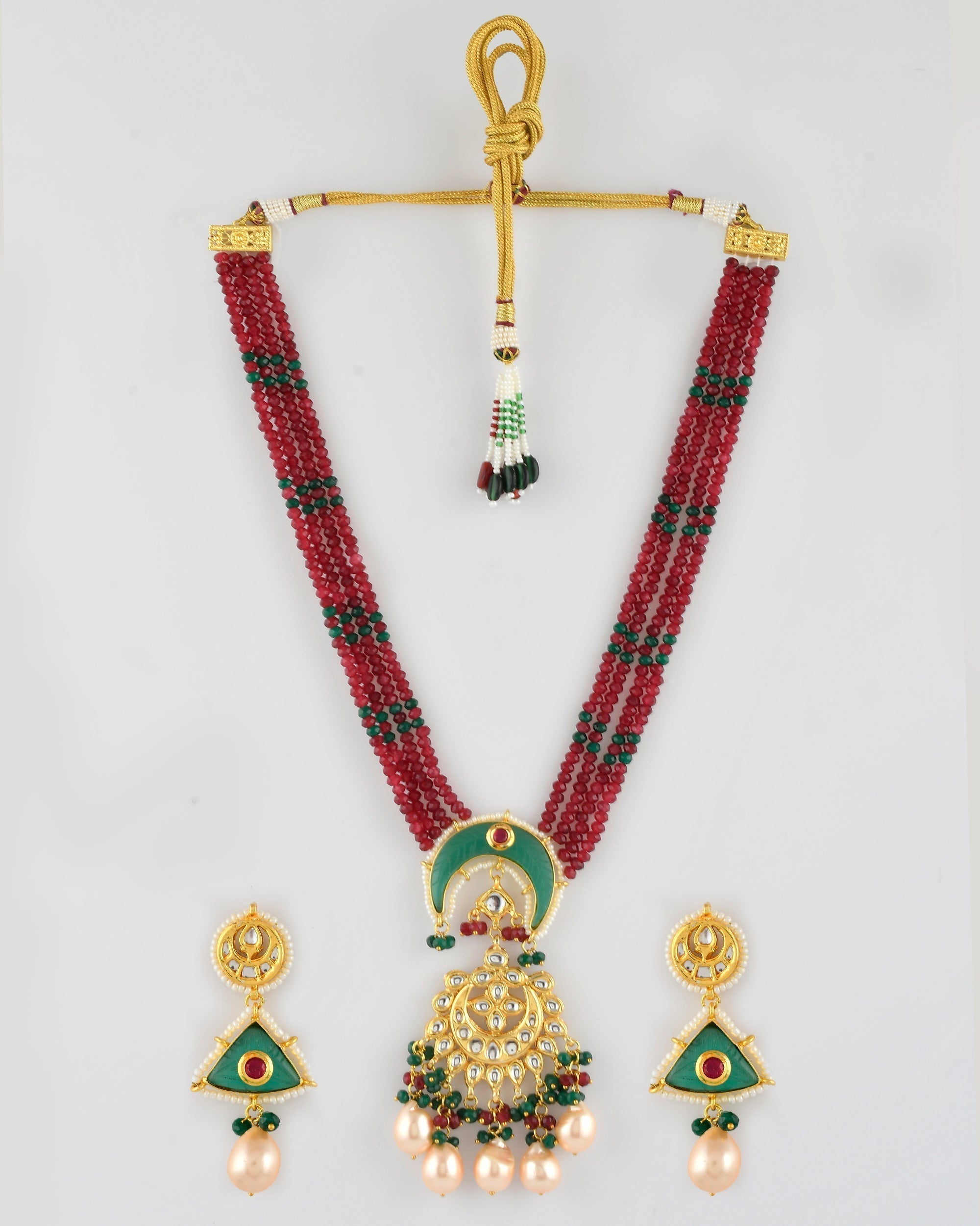 Dastoor Carvin Stne Chandbali Stone Set