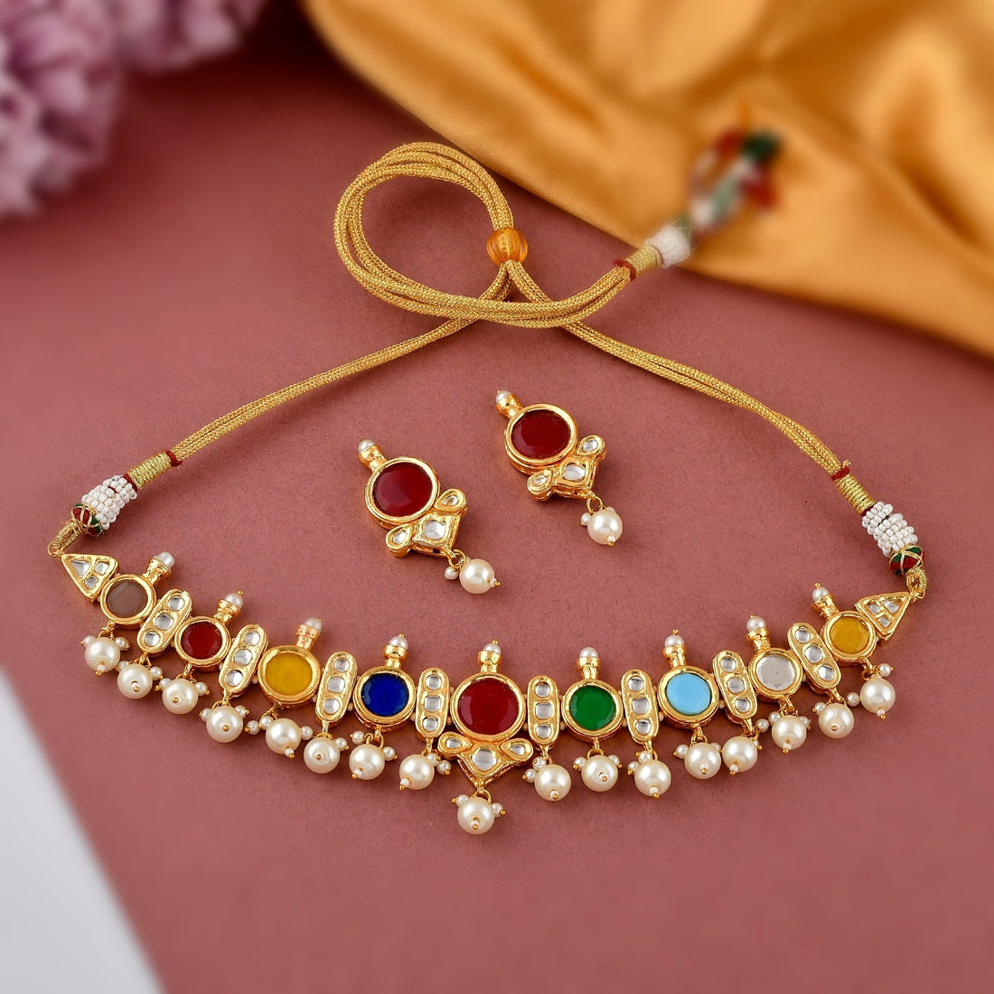 Dastoor MultiKundan Choker Set
