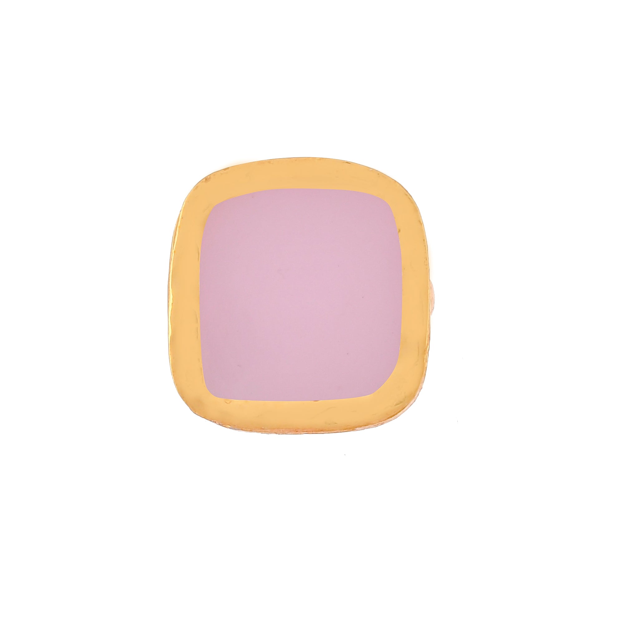 DASTOOR Gold-Plated Pink Kundan-Studded Finger Ring